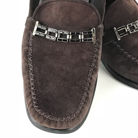 Stuart Weitzman Loafers Classic Suede Rhinestone - Picture 3 of 8